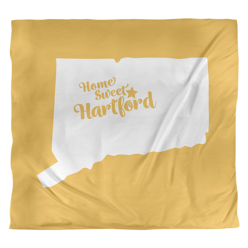 Housse de couette hartford connecticut, Housse de couette pour grand lit, Jaune, Microfibre