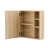 Natural Wood Grain Multi-Function Mirror Cabinet - Clear Mirror and Storage Space. MDF material mirror cabinet,a separate wall mounted bathroom mirror for storage and space saving