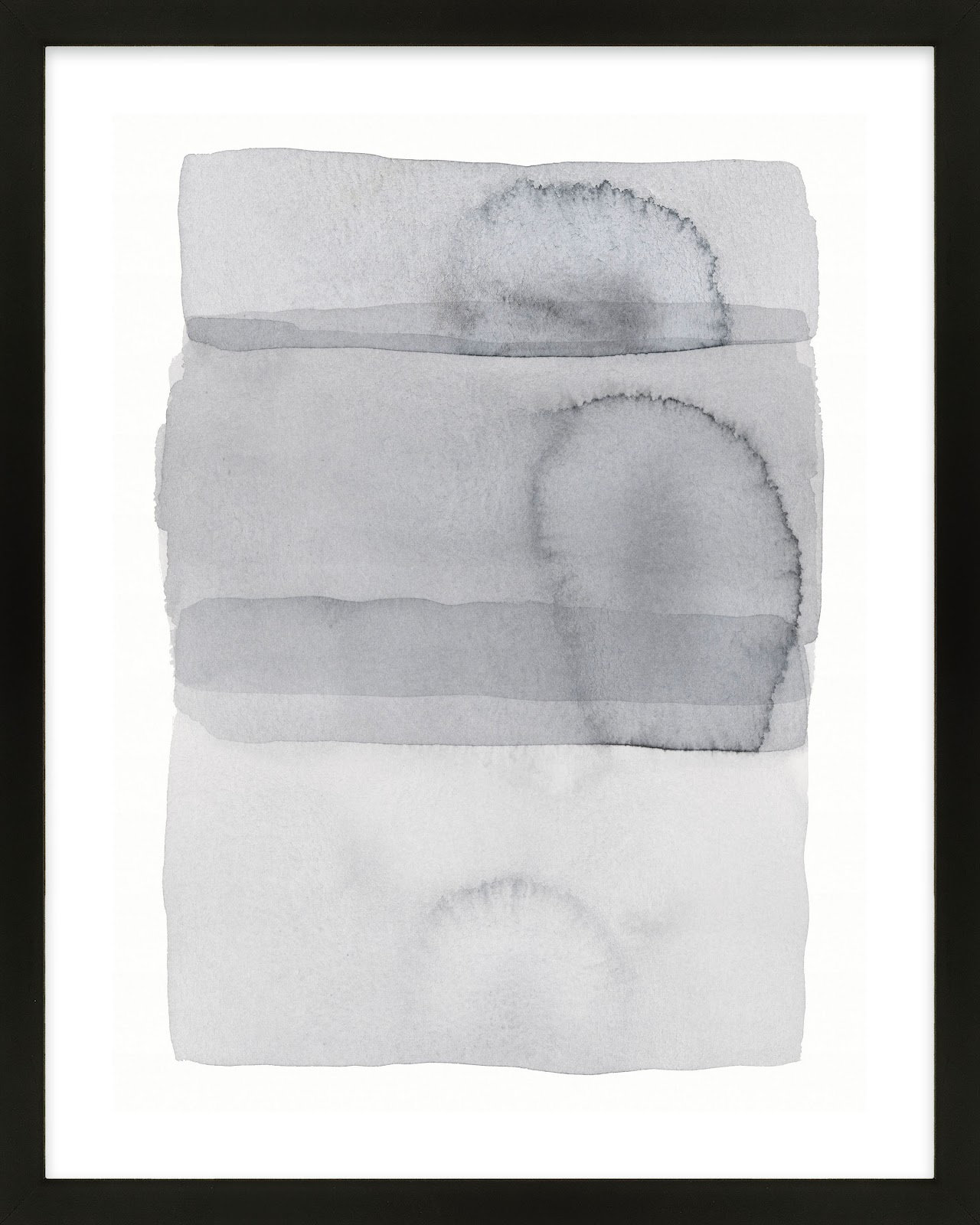 Gray On Gray 8 by Jacques Pilon, Black Framed, 50" H x 40" W
