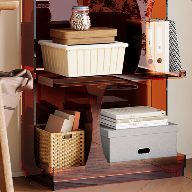 Modern simple multi-functional open bookcase, Amber Brown
