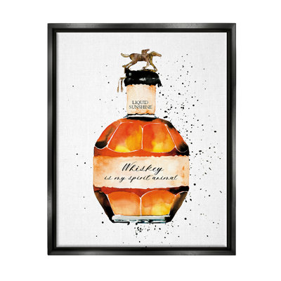 " Whiskey Is My Spirit Animal Quote Liquor Bottle " by Mercedes Lopez Charro