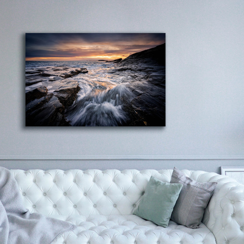 Epic Graffiti 'Sunset At Two Lights' by Rick Berk Canvas Wall Art