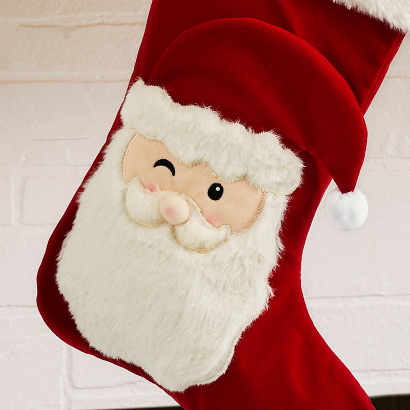 Classic Wintertime Santa Personalized Christmas Stocking, Yes