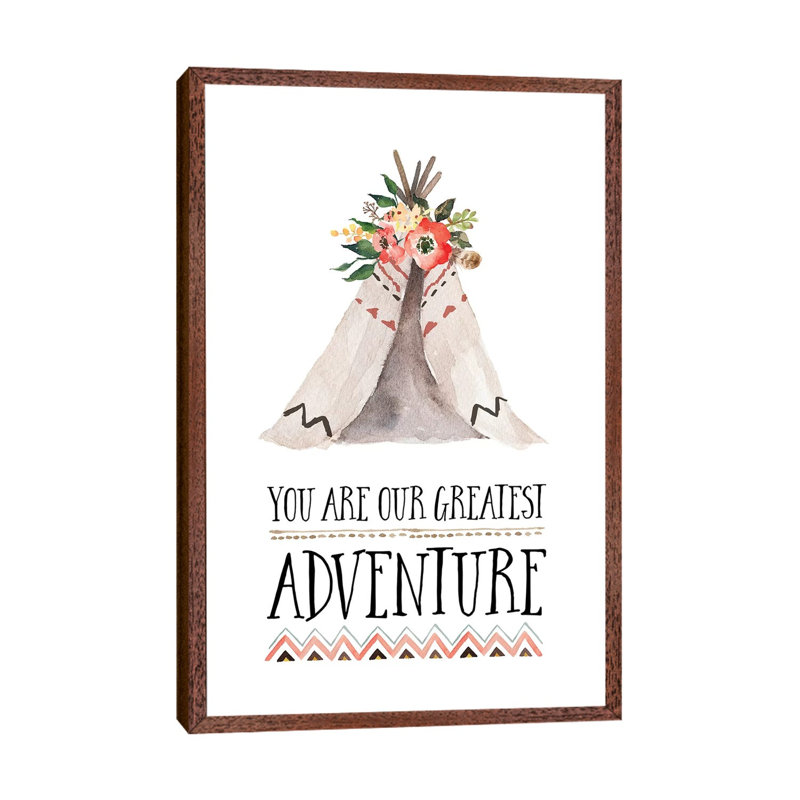 You Are Our Greatest Adventure - Print on Canvas, Classic Brown Wood Framed, 66.04 cm H x 45.72 cm W