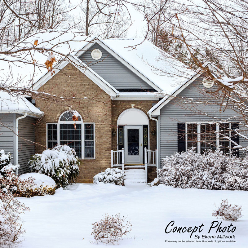 Segment Arch Smooth Architectural Grade PVC Combination Pediment, 27-3/8" H  x 82" W  x  2-3/4" D
