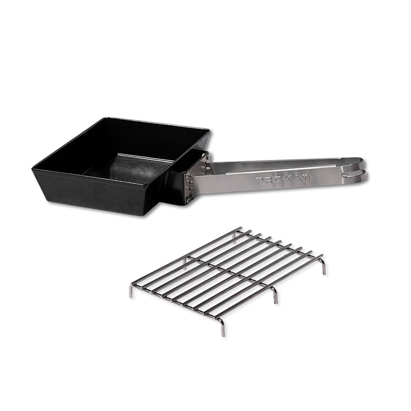 Prokan Detroit Syle Pizza Pan W/ Grid Rack and Tong Handle