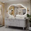 Miroir de meuble-lavabo irrégulier certifié DEL UL / ETL Lunara-979845260