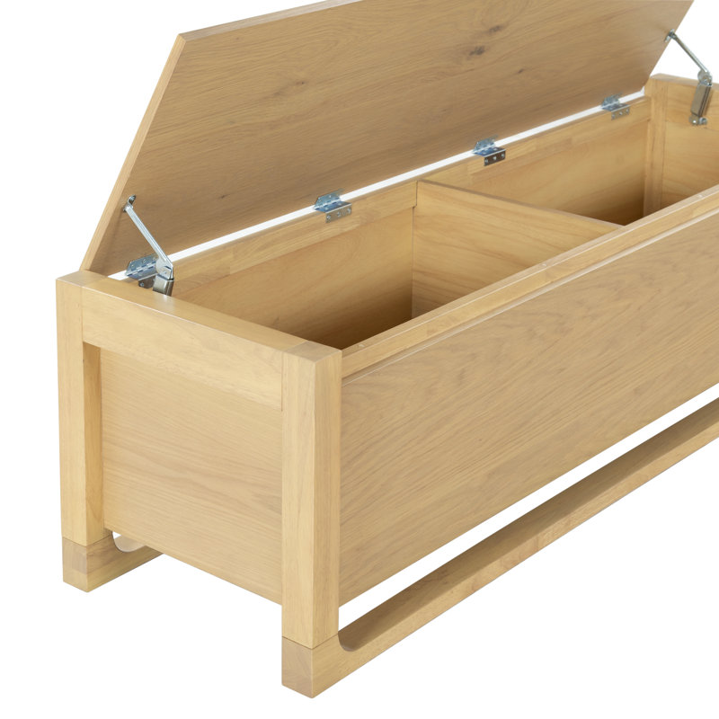 Banc de rangement en bois Tyrell, Naturel