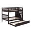 Lit superposé double avec lit gigogne, rangement et barrière d'escalier-715342156