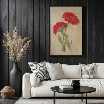 Spicy Zinnias by Carol Rowan Art Print