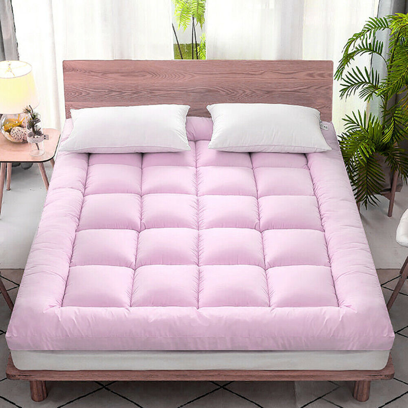 Surmatelas ajusté Protecteur de literie 72D respirant matelassé respirant rembourré doux, Lit double, Rose