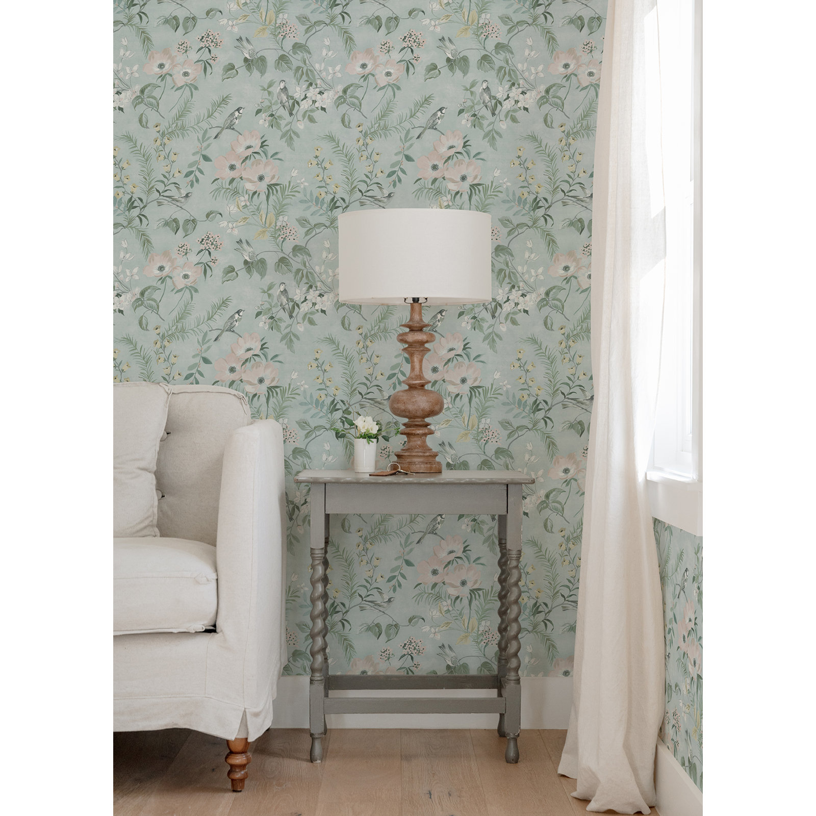 Harton Floral Roll, Green