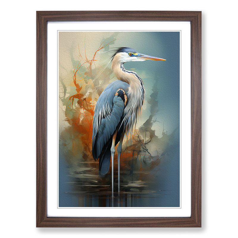 Heron Futurism - Framed Print