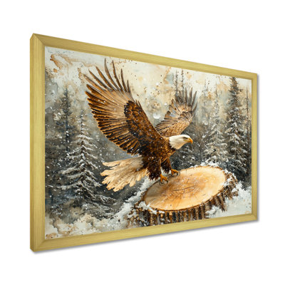 Eagle Flight Of The Hunter In Winter II - Eagle Wall Art