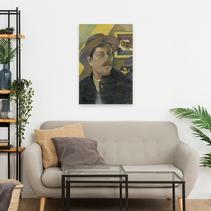 Autoportrait avec un chapeau - Art post-impressionniste musée, H 24 po x l 16 po