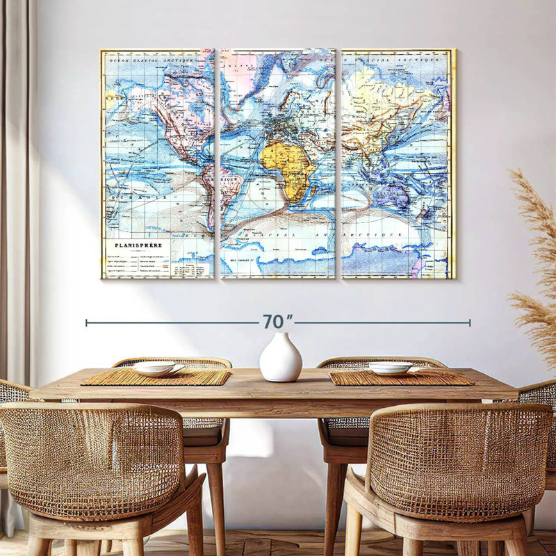 Aletra Planisphere Old Map, 42" H x 65" W