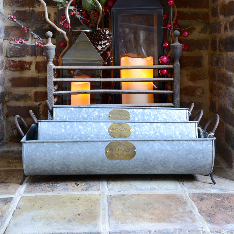 Aliza Handmade Metal Planter Box, 20cm H x 63cm W x 20cm D
