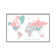 Welcome To The World World Map In Coral And Teal by Blursbyai - Gallery-Wrapped Canvas Giclée on Canvas