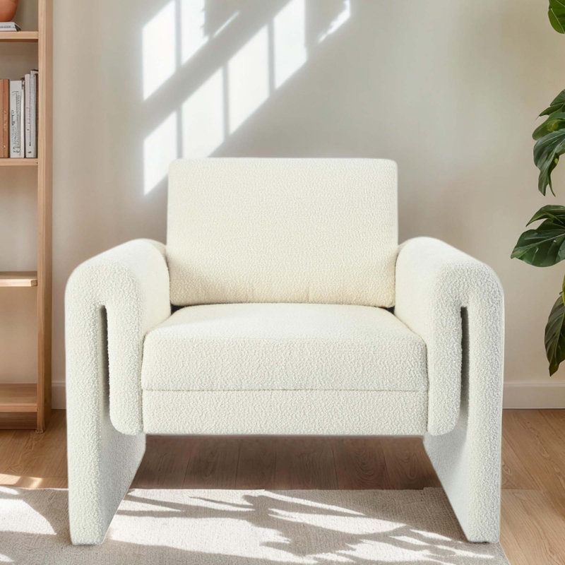 Chaise d'appoint rembourrée Modern, Ivoire ivoire