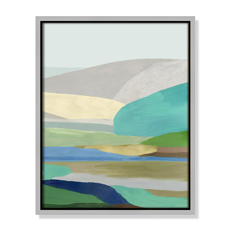 Free Land - Toile avec cadre flottant, Toile argentée, H 15,5 po x l 12,5 po x P 2 po