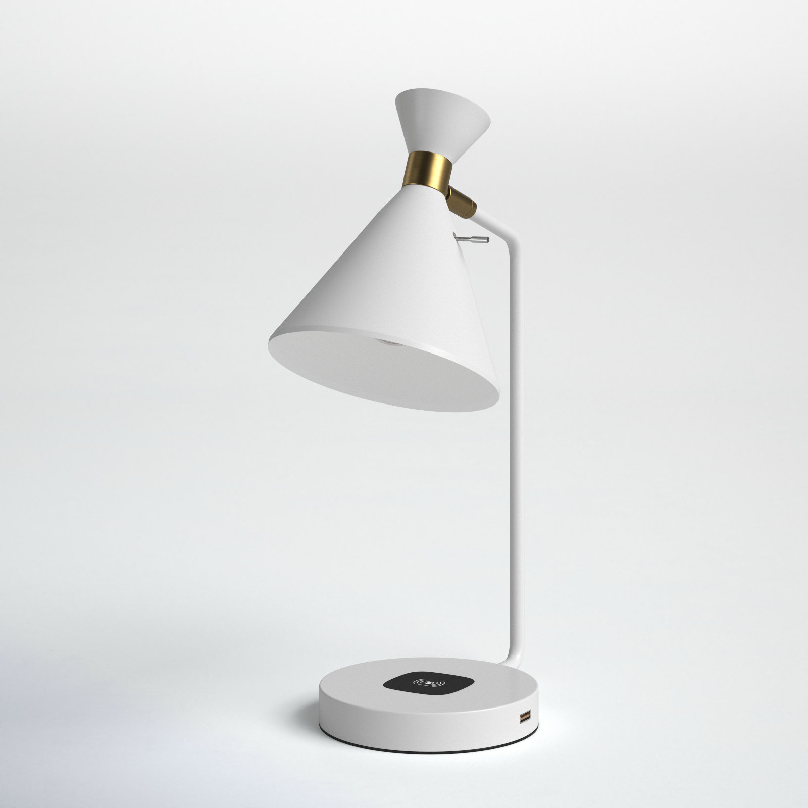 Hammond Desk Lamp, White/Golden