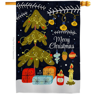 Double Sided 40'' H x 28'' W Polyester Christmas House Flag