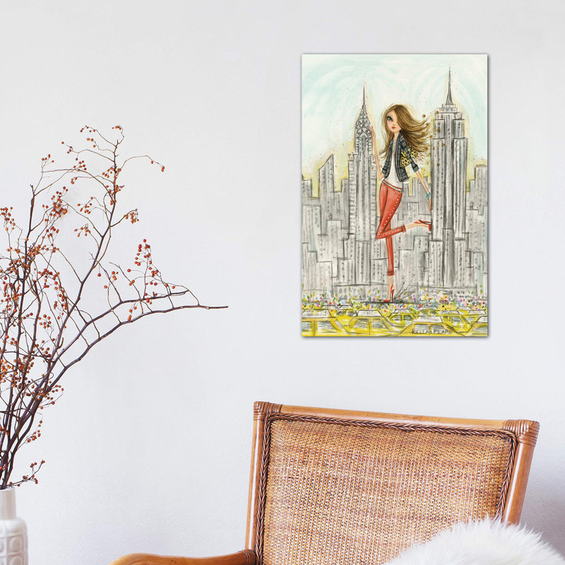 New York by Bella Pilar - Painting on Canvas, 30.48 cm H x 45.72 cm W, Wrapped Canvas