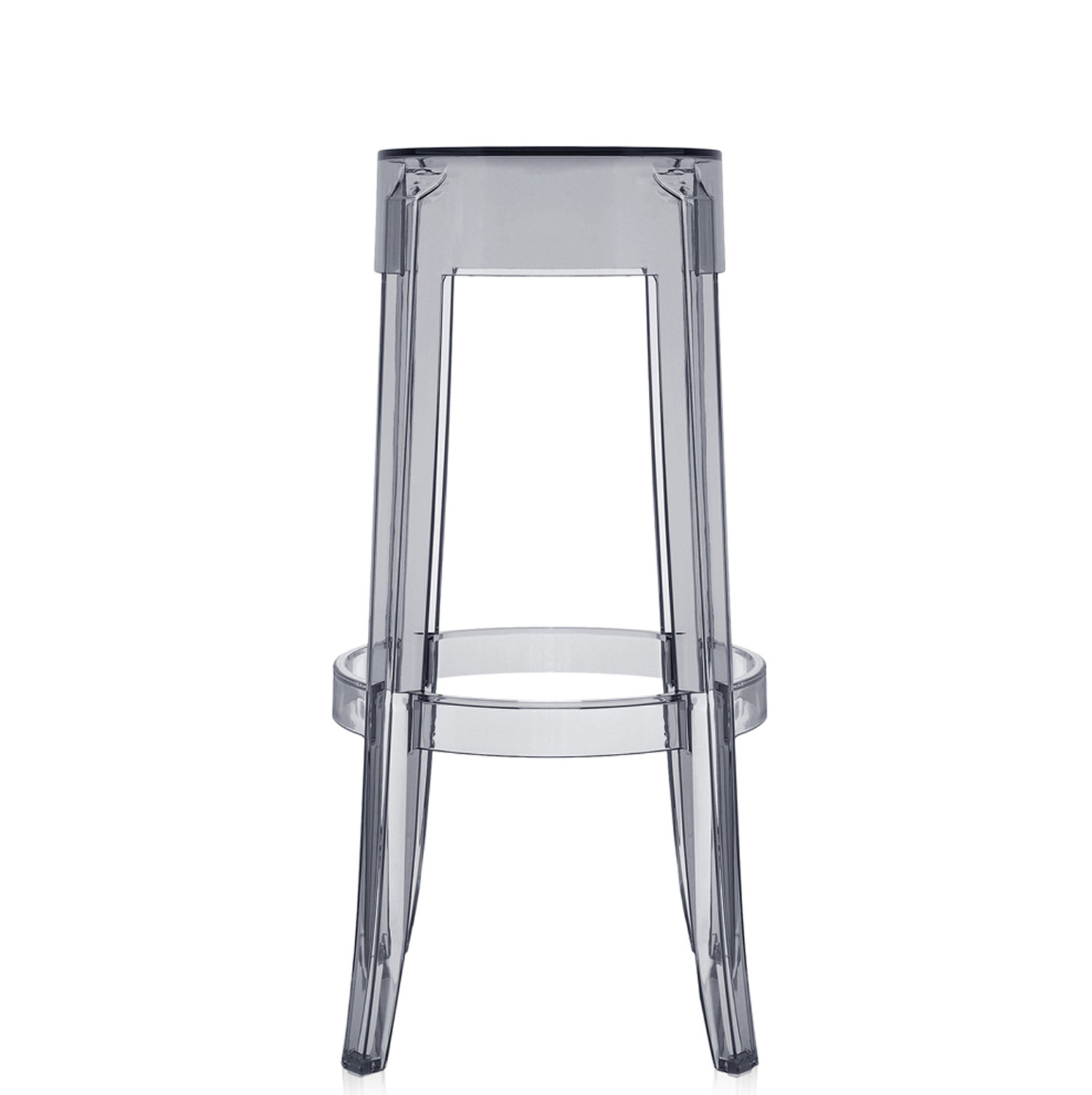 Charles Backless Outdoor Bar Stool, Smoke Gray, 29.53"