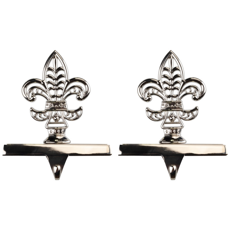 Fleur De Lis Christmas Stocking Holder - 5" - Set Of 2