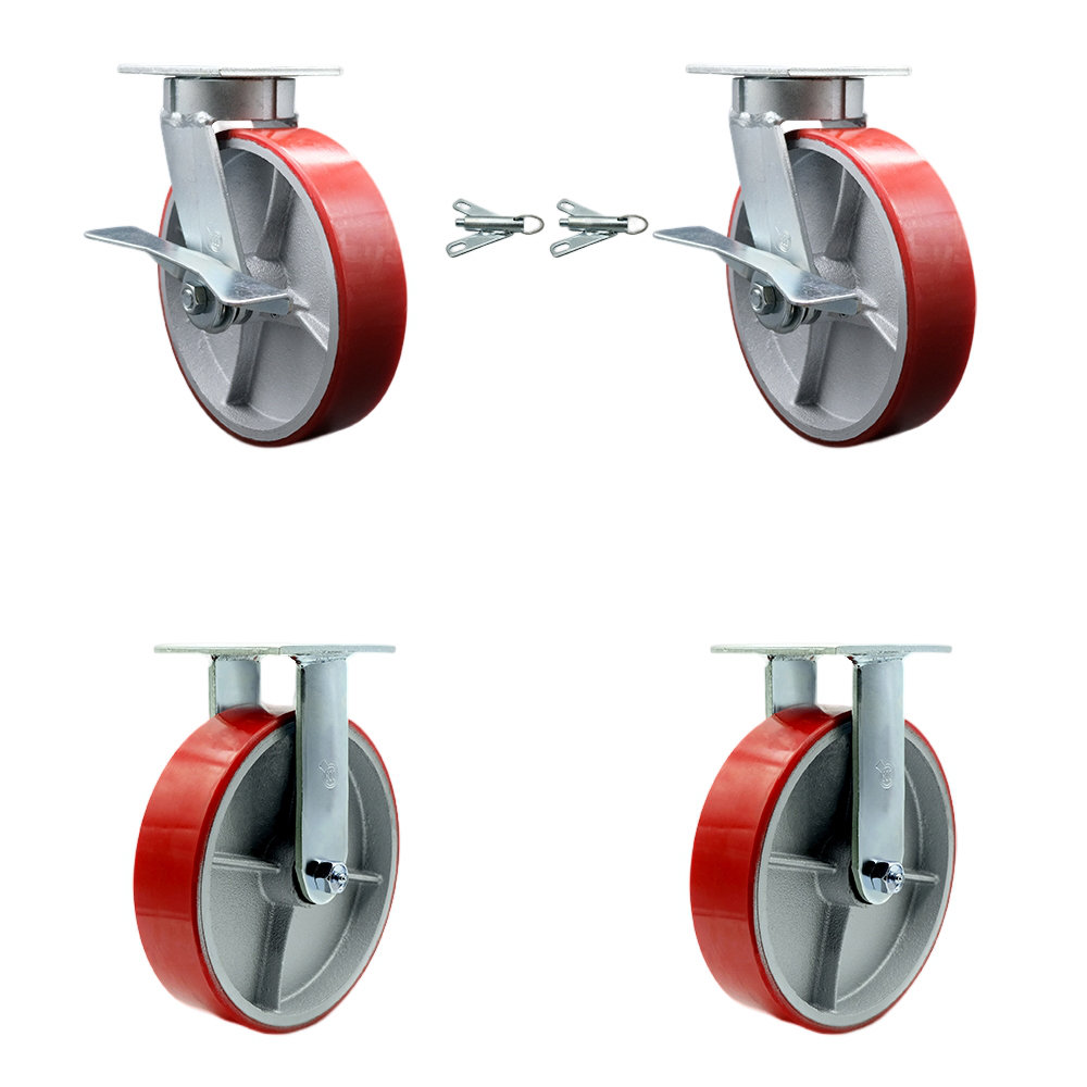 Service Caster 4 Piece Kingpinless Poly on Steel Caster Set | Wayfair