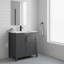 This Black Freestanding Bathroom Vanity Features A Sink And Ceramic Basin With Two Soft-Close Doors. It's Simple Yet Sophisticated, Practical And Stylish.