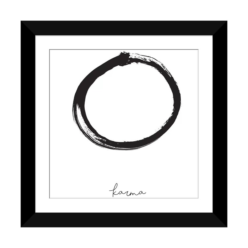 " Karma ", Black Framed Fine Art Paper, 24" H x 24" W x 1" D, White