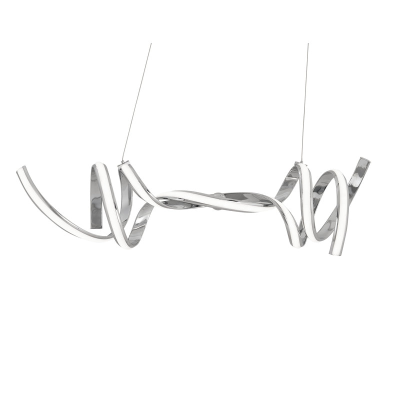 Lustre géométrique à DEL unique et audacieux Lourde, Chrome