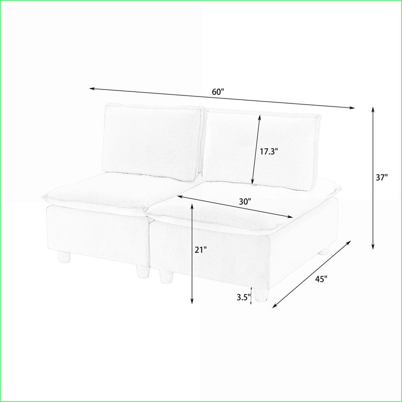 Canapé-lit en flanelle citrouille minimaliste à 2 places 58 pouces pour salon et ampoules Sofas Balcon | Mélange de polyester | Cabriole