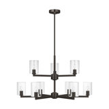Fullton 9 Light Dining Room Chandelier With Clear Shade