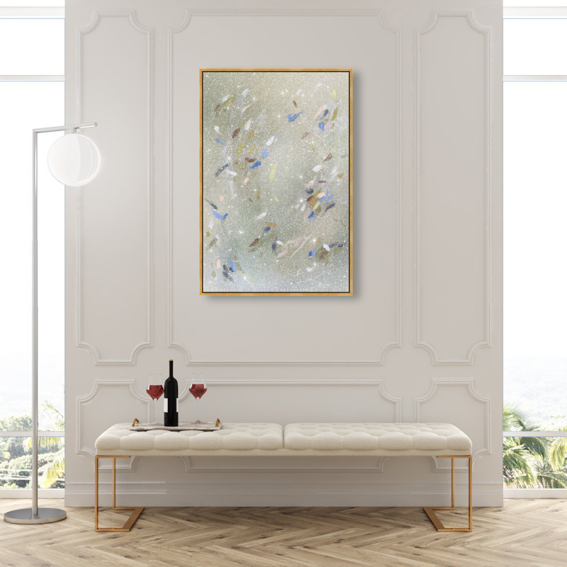 Spontaneous Trace Print by Oliver Gal, 25"H x 17"W, Gold Floater Frame