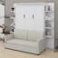 Armoire lit escamotable en bois avec tablettes de rangement et canapé-1538049893