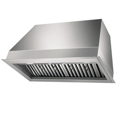 Hotte aspirante encastrée Victory de 91 cm (36 po) et 1200 pi³/min (1200 pi³/min) en acier inoxydable avec filtres à chicane, interrupteur rotatif à 4 vitesses et DEL à intensité variable.