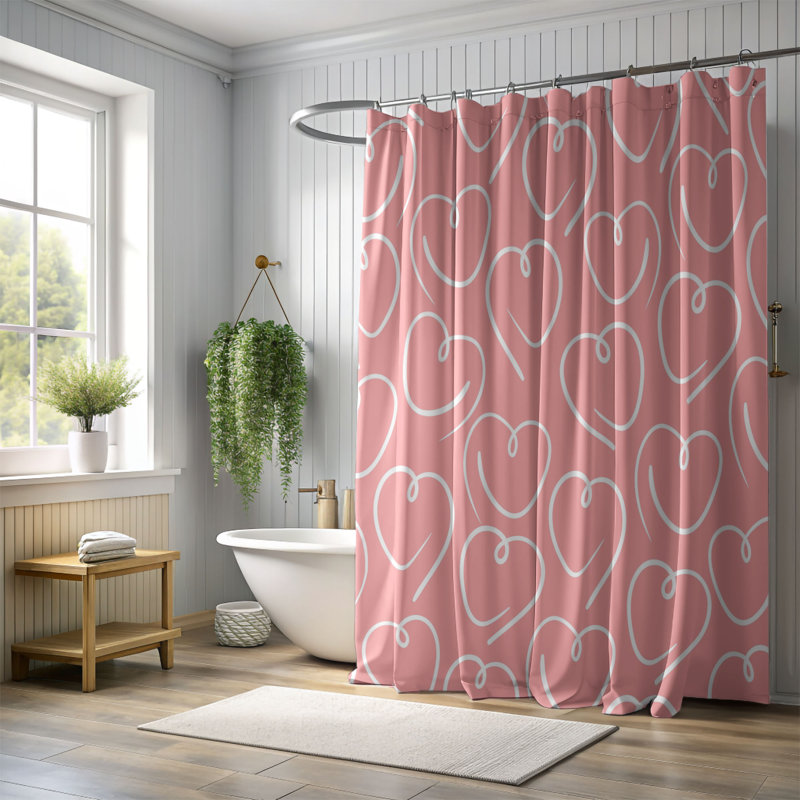 Valentine Embrace - rideau de douche standard 1 pièce, H 74 po x l 71 po