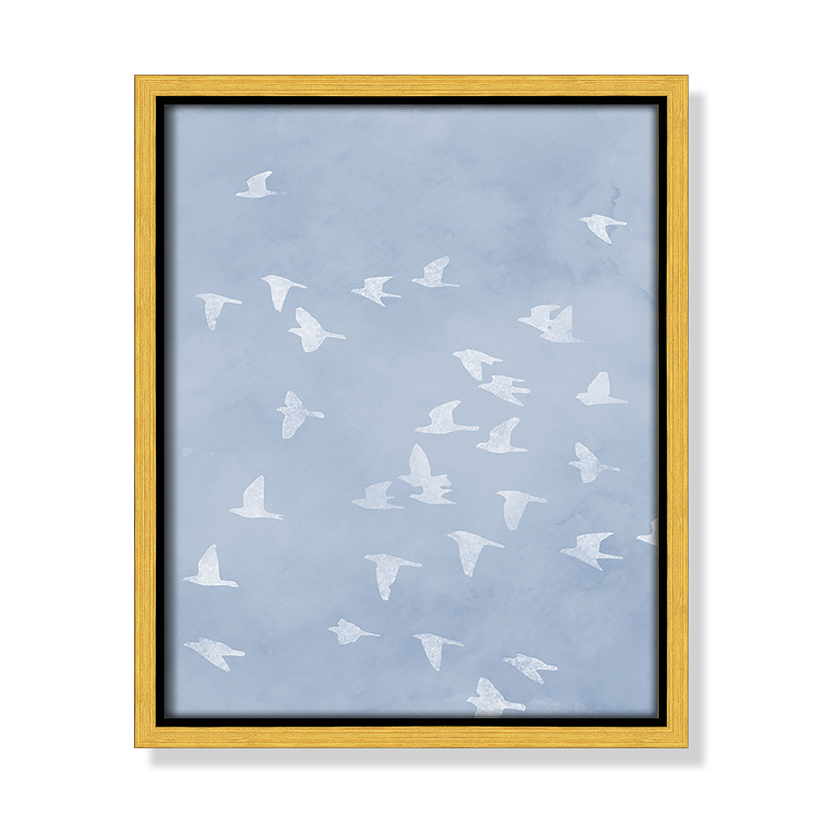 Flying Friends Print by Marcus Prime, 9.5'' W x 11.5'' H, Gold Floater