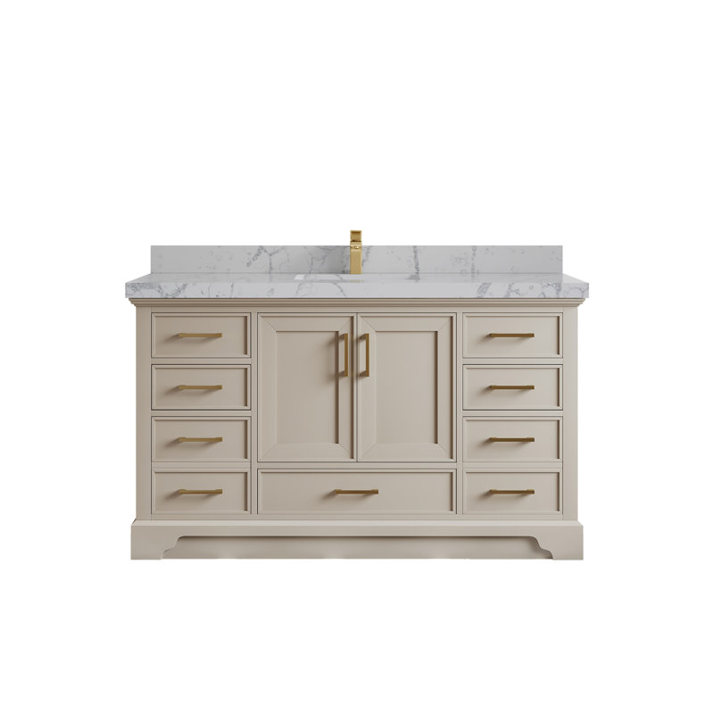 Meuble-lavabo simple 60 po avec plateau Khiala, Venatino