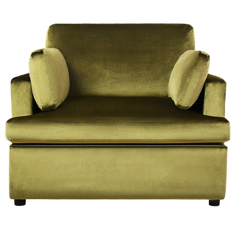 Élégante chaise de maison au style neutre et au confort surdimensionné et confortable, Vert