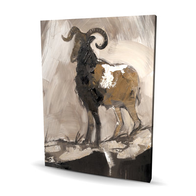 Abstrait «Proud Aeries» - Toile beige contemporaine