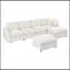 Chenille recouverte de 2 repose-pieds mobiles et 1 coussin décoratif-582436232