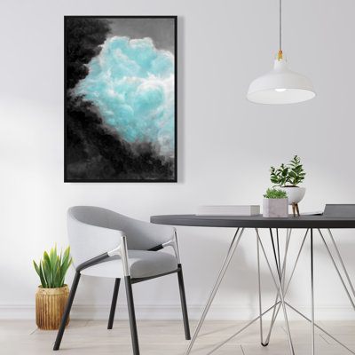 Turquoise Clouds - Toile encadrée contemporaine pour la décoration intérieure