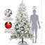 Arbre de Noël artificiel à charnière enneigé 7 pi avec des pointes réalistes blanches