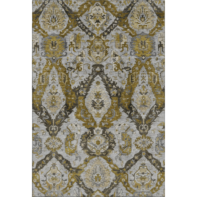 Premium Machine Washable Ashlynn Panels Rug, Rectangle 9' x 12'