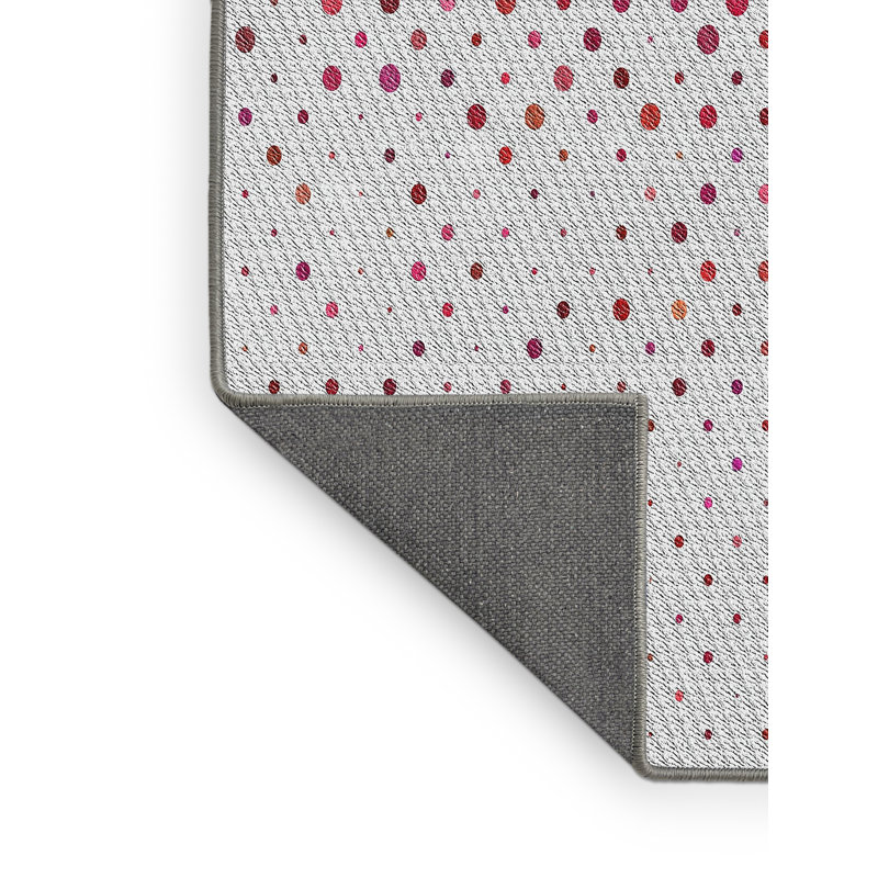 Tapis gris/rose tissé à la machine, Rectangle 8 pi x 10 pi