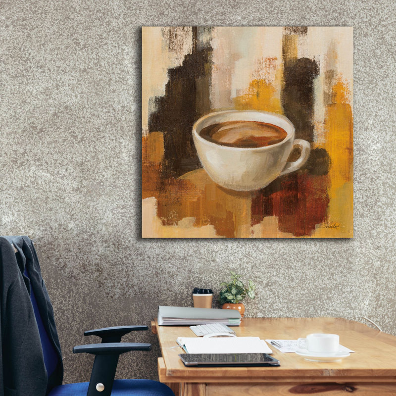  «Abstract Coffee 5» par Silvia Vassileva, art mural sur toile, 37 po x 37 po, H 37 po x l 37 po