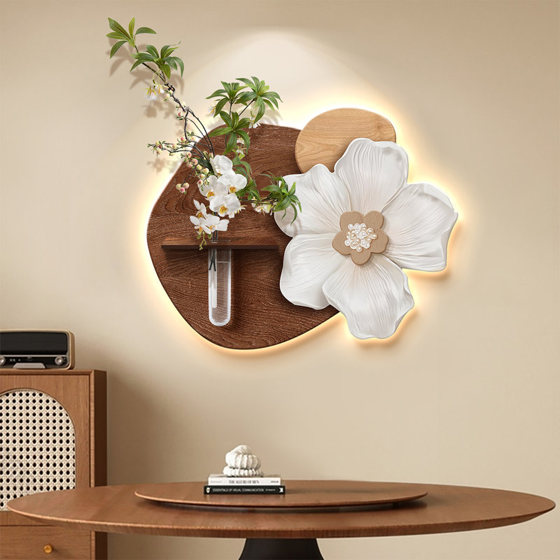 Art mural blanc et grès blanc, H 31,89 po x l 40,94 po